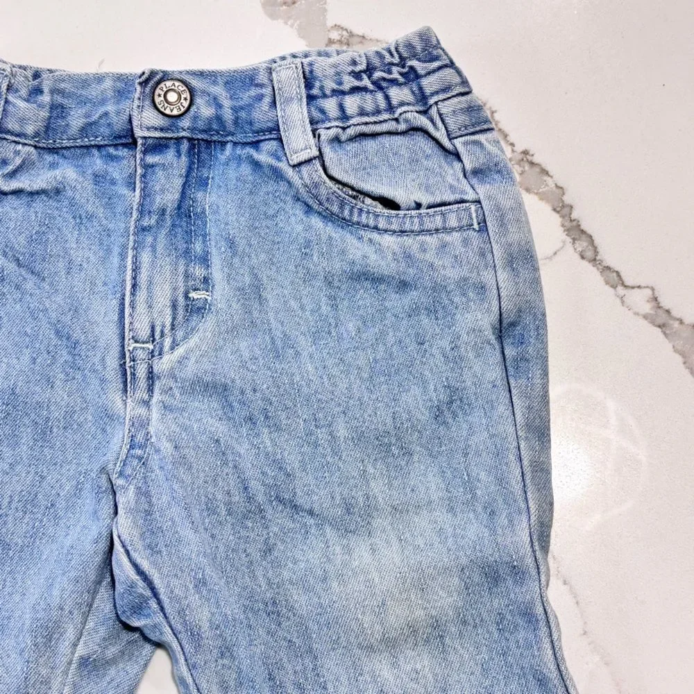 The Children’s Place Y2K 2000s Baby Girls Flare Blue Light Wash Denim Jeans 6-9M